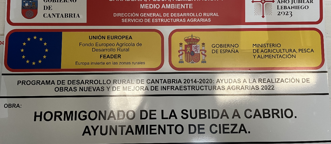 Programa de Desarrollo Rural de Cantabria 2014-2020: Ayudas a la realización de obras nuevas y de mejora de infraestructuras agrarias 2022