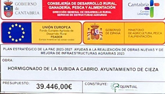 Hormigonado de la subida a Cabrio