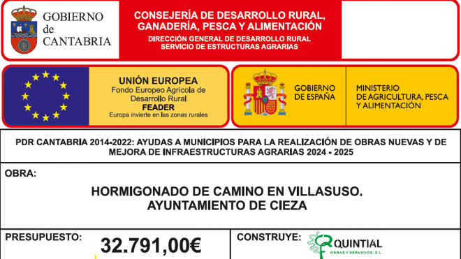 Ayudas a municipios para la realización de obras nuevas y mejora de infraestructuras agrarias