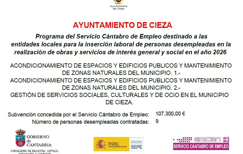 PROGRAMA CORPORACIONES LOCALES 2026