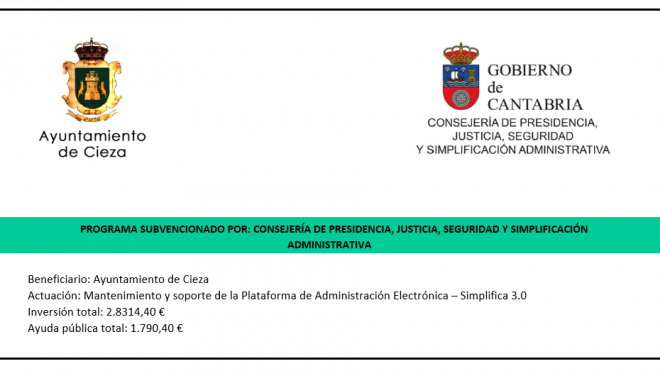 Mantenimiento y soporte de la Plataforma de Administracion Electronica - Simplifica 3.0 2026